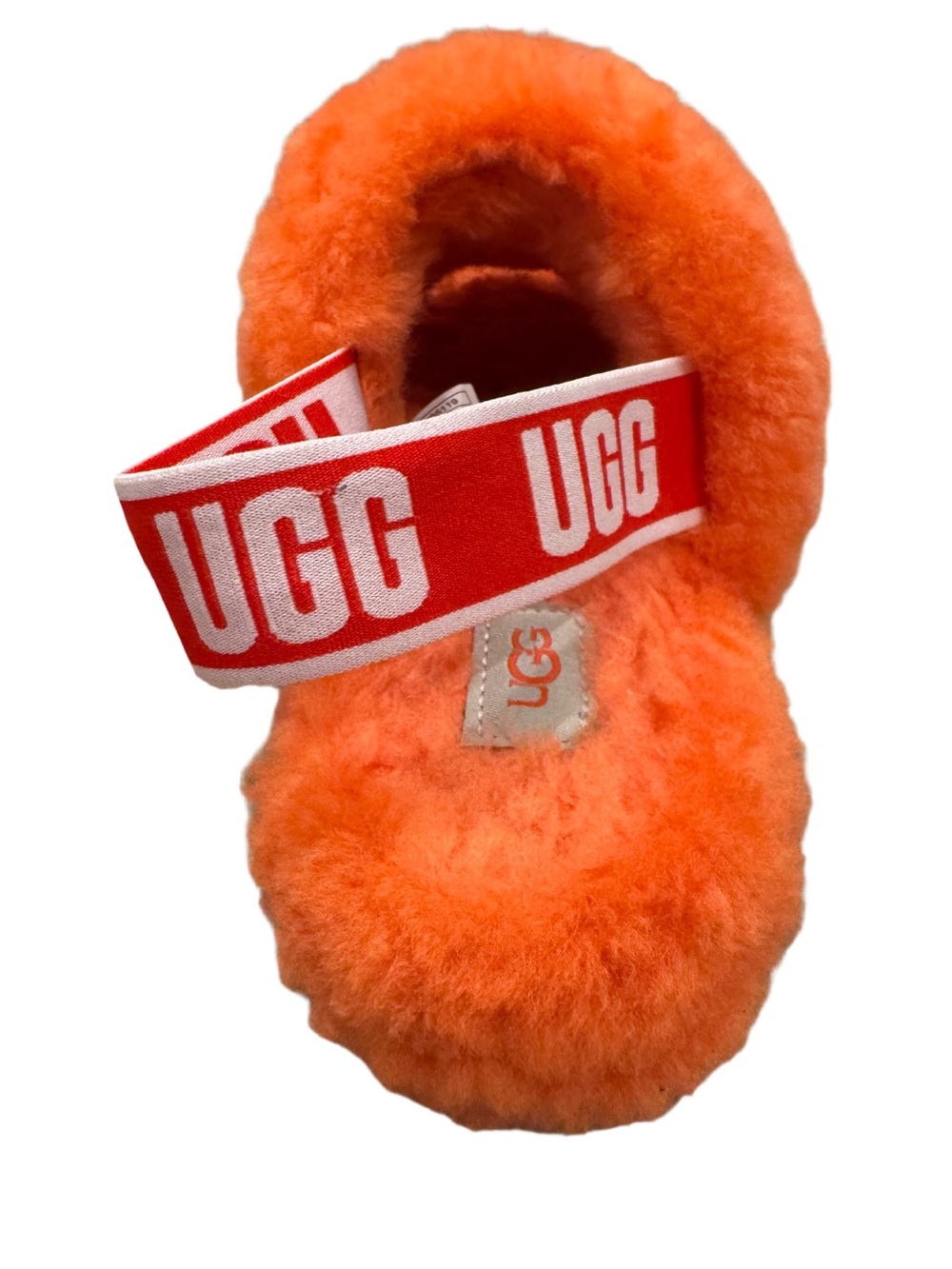 UGG Fluff Slide Mule in Bright Orange Shearling - Picture 5 of 10